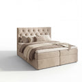 Łóżko kontynentalne TALI BIS 160x200 Beżowe z pojemnikiem