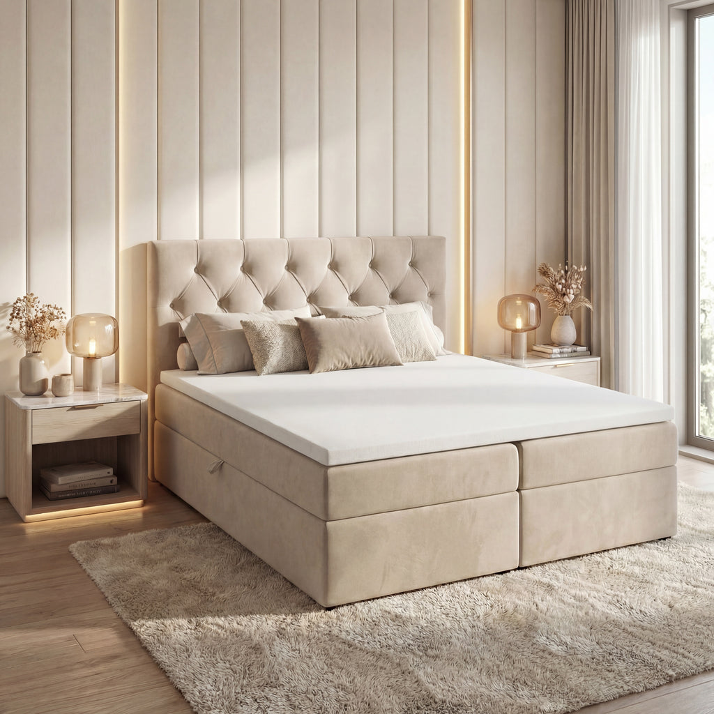 Łóżko kontynentalne TALI BIS 180x200 – komfort premium i elegancki design