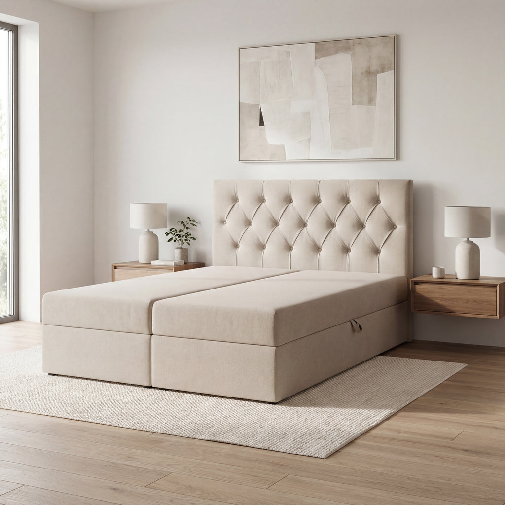 Łóżko kontynentalne TALI BIS 180x200 – komfort premium i elegancki design