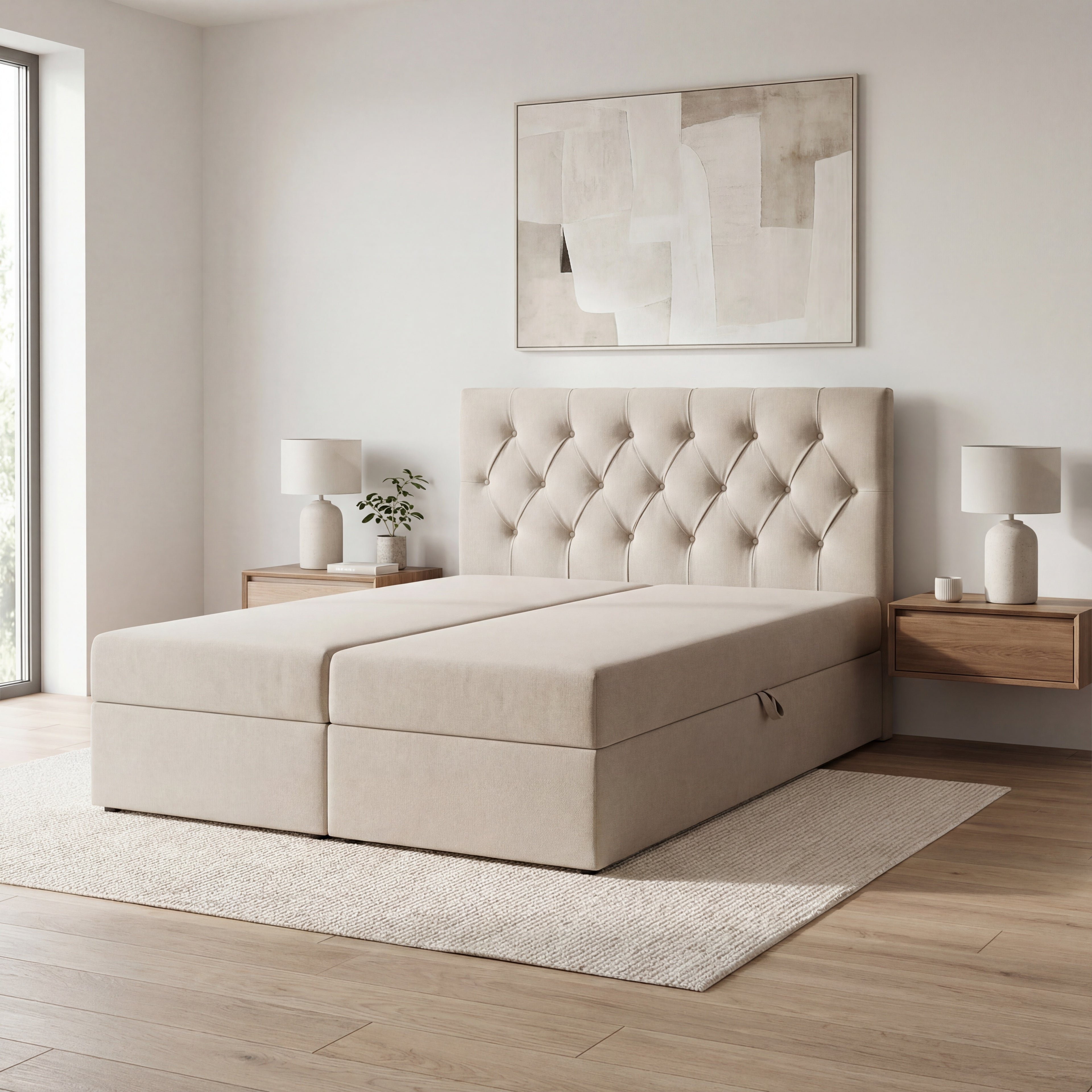 Łóżko kontynentalne TALI BIS 180x200 – komfort premium i elegancki design