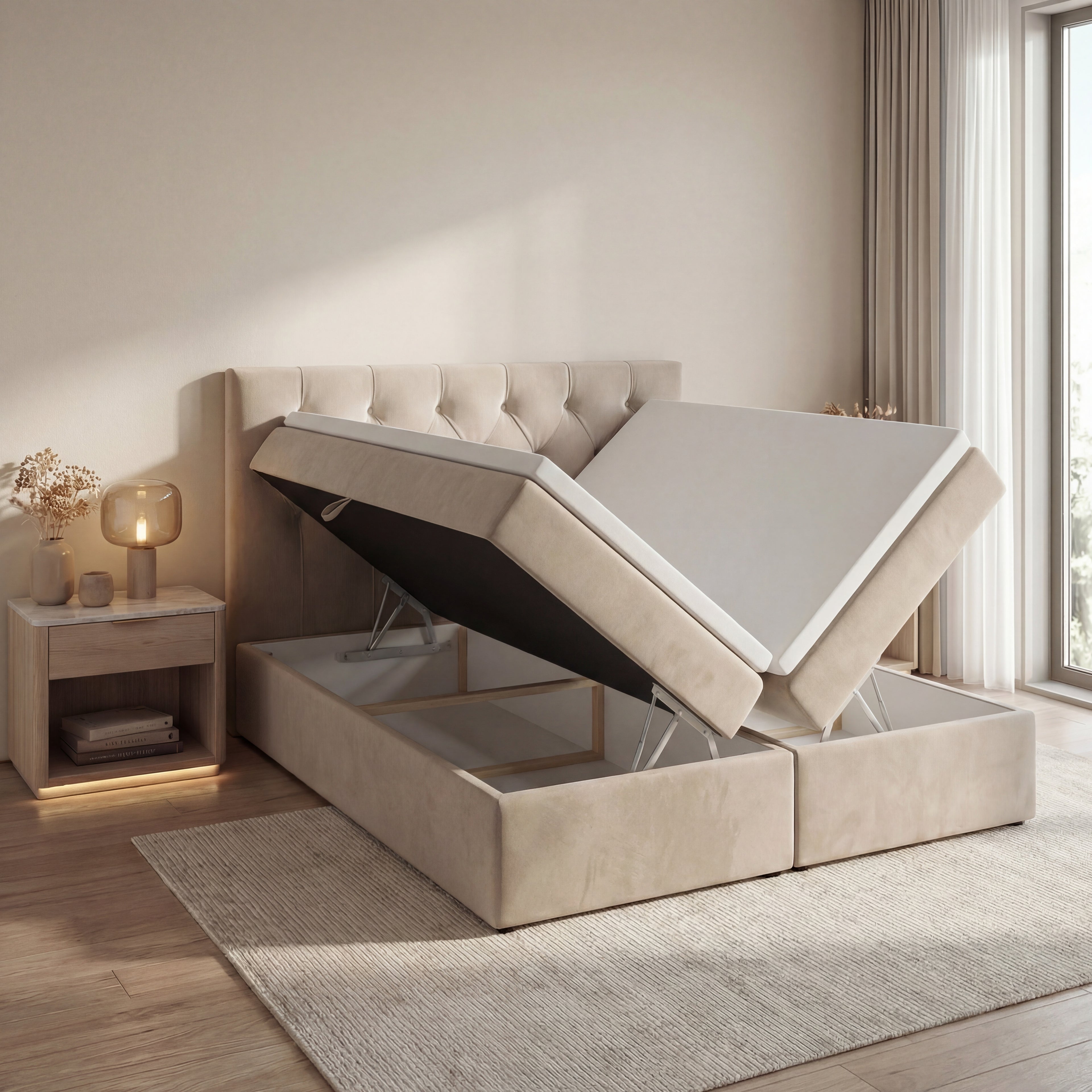 Łóżko kontynentalne TALI BIS 180x200 – komfort premium i elegancki design