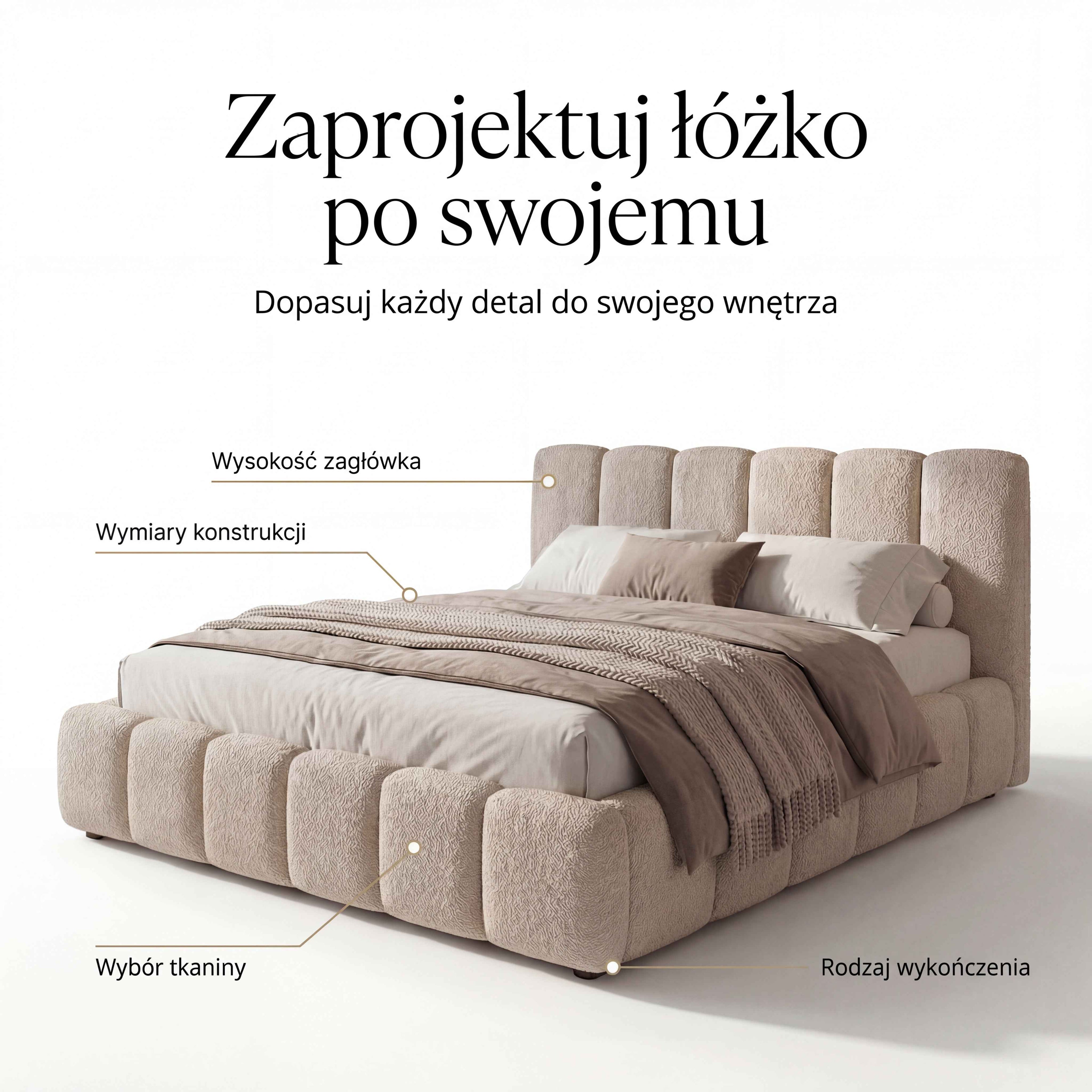 Łóżko tapicerowane JAYDEN