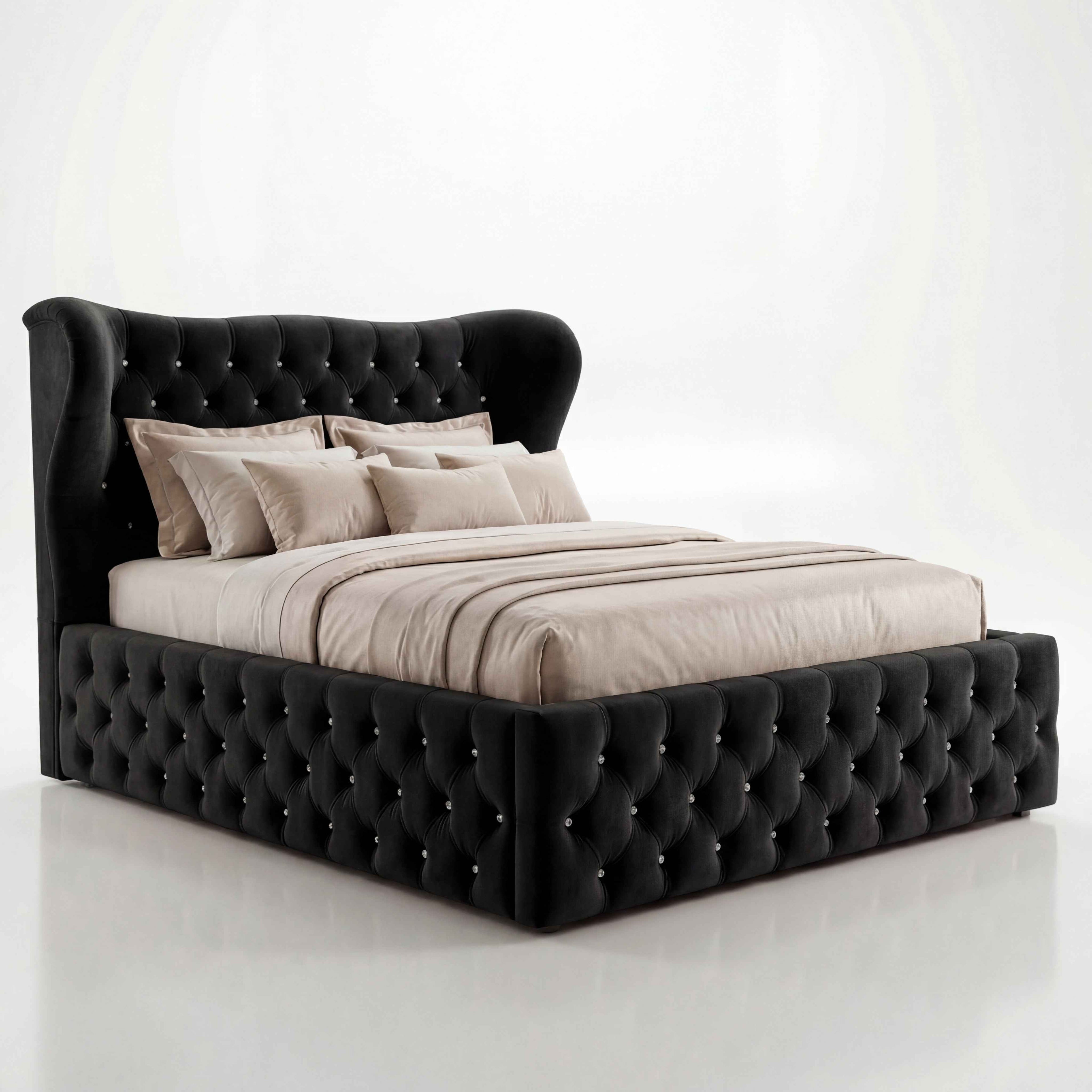 Łóżko tapicerowane ROYAL CRYSTAL – glamour premium