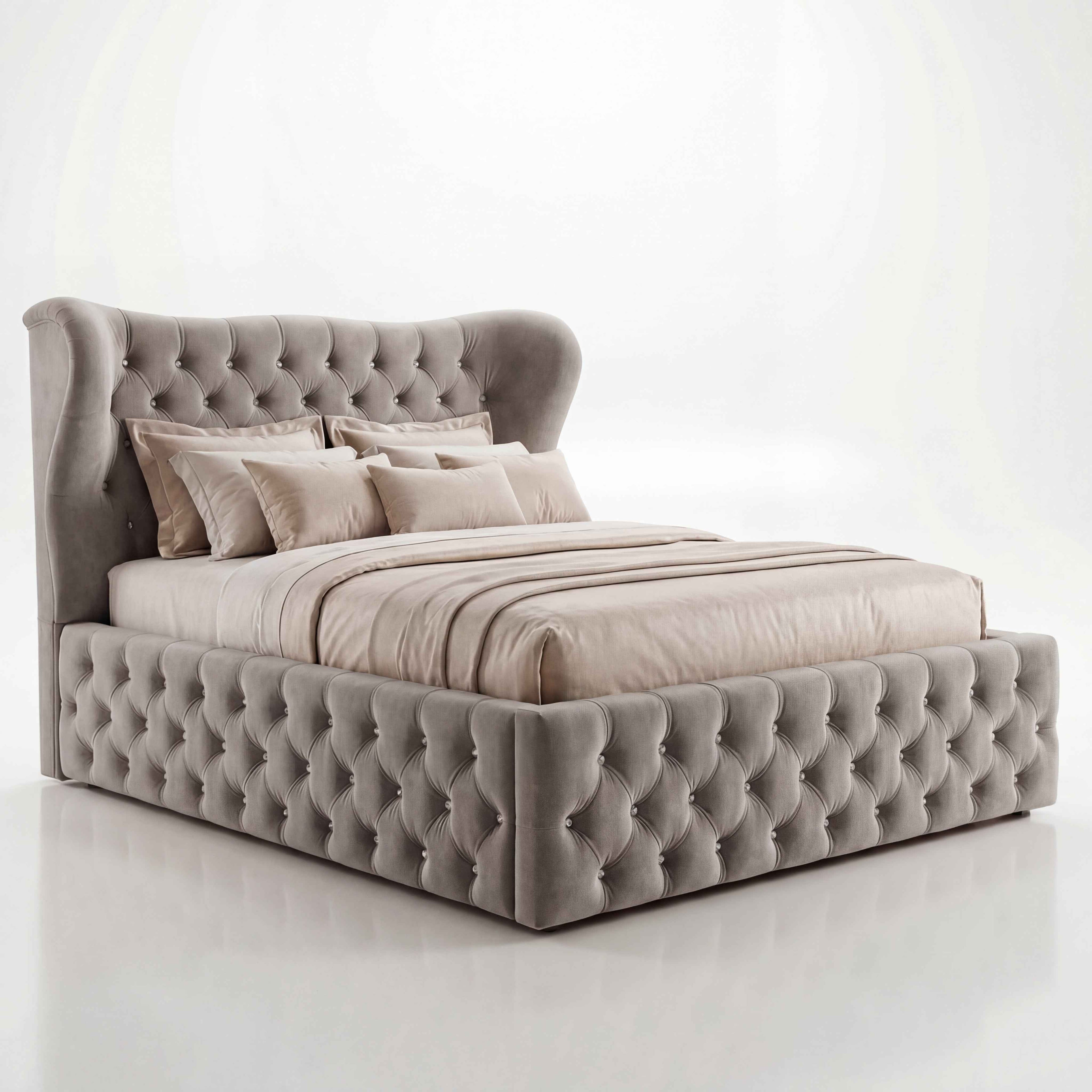 Łóżko tapicerowane ROYAL CRYSTAL – glamour premium