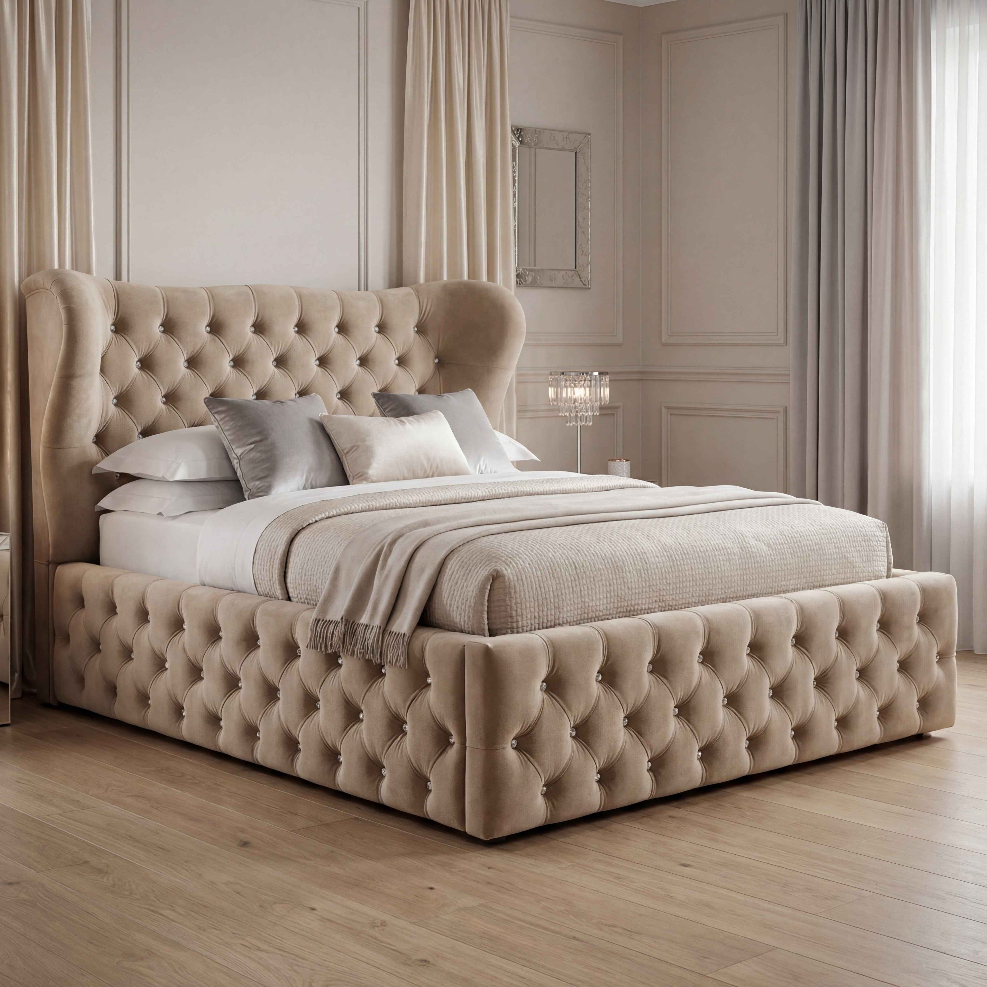 Łóżko tapicerowane ROYAL CRYSTAL – glamour premium