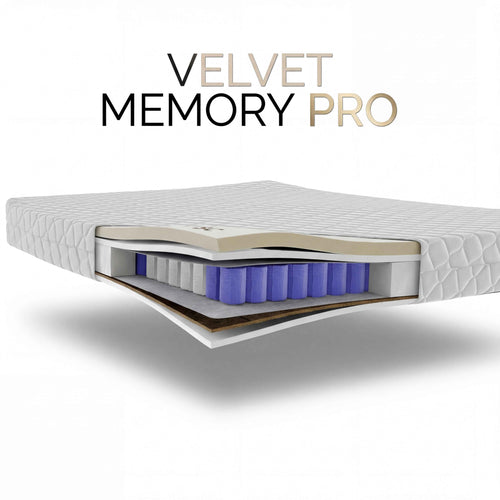 Materac VELVET MEMORY PRO kieszeniowy Multipocket z VISCO i kokosem H1/H3 – 22 cm.