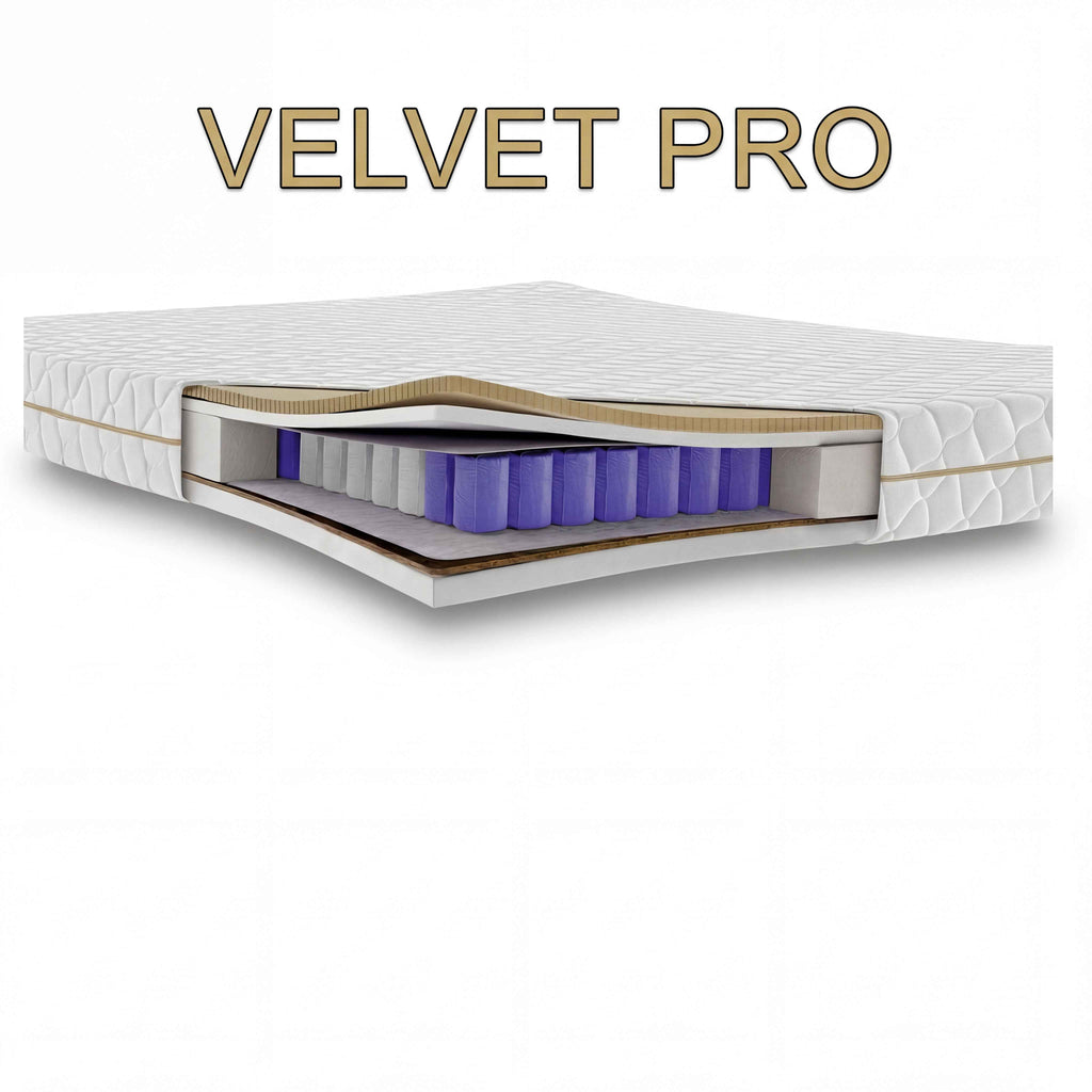 Materac VELVET PRO kieszeniowy Multipocket z lateksem i kokosem H1/H3, 20cm.