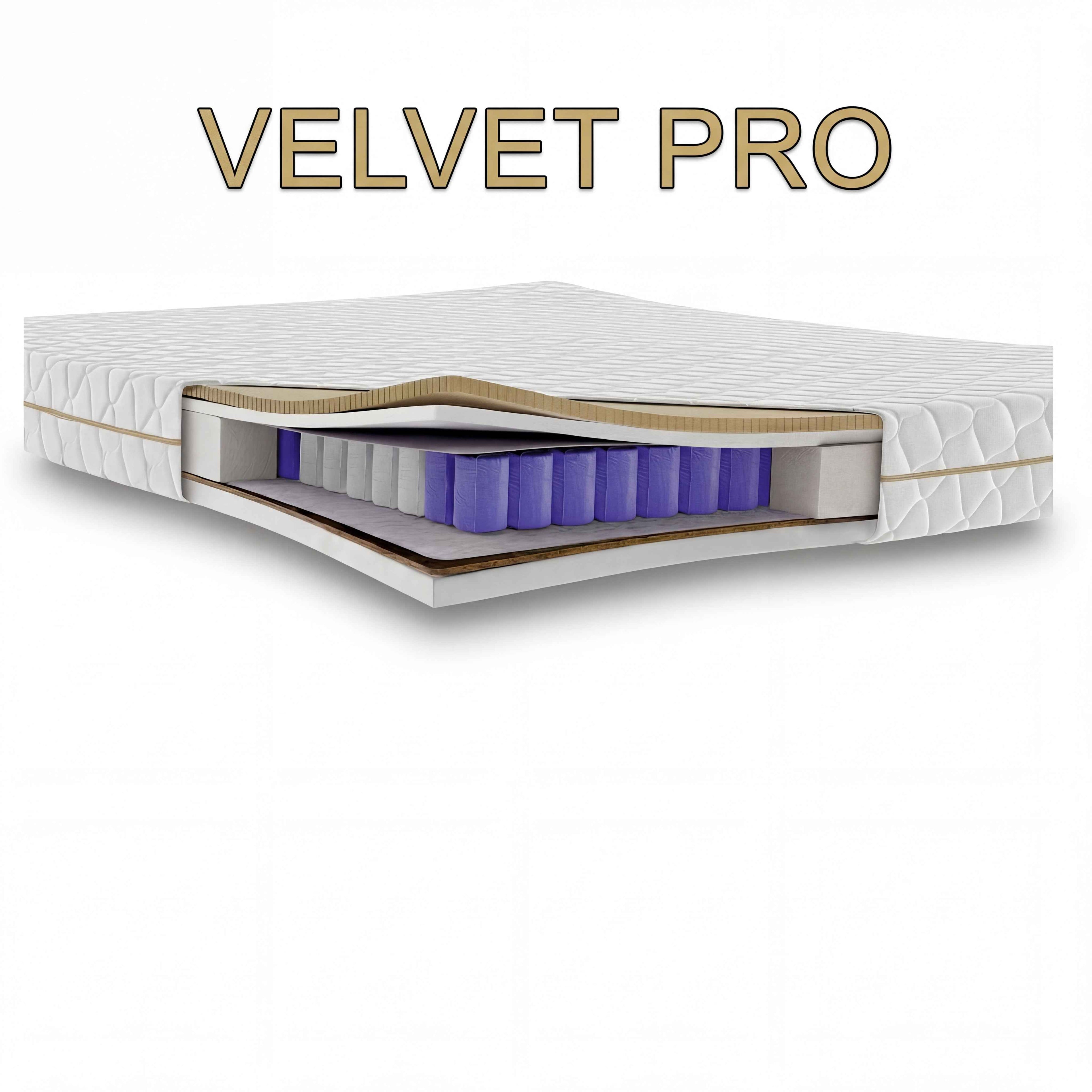 Materac VELVET PRO kieszeniowy Multipocket z lateksem i kokosem H1/H3, 20cm.