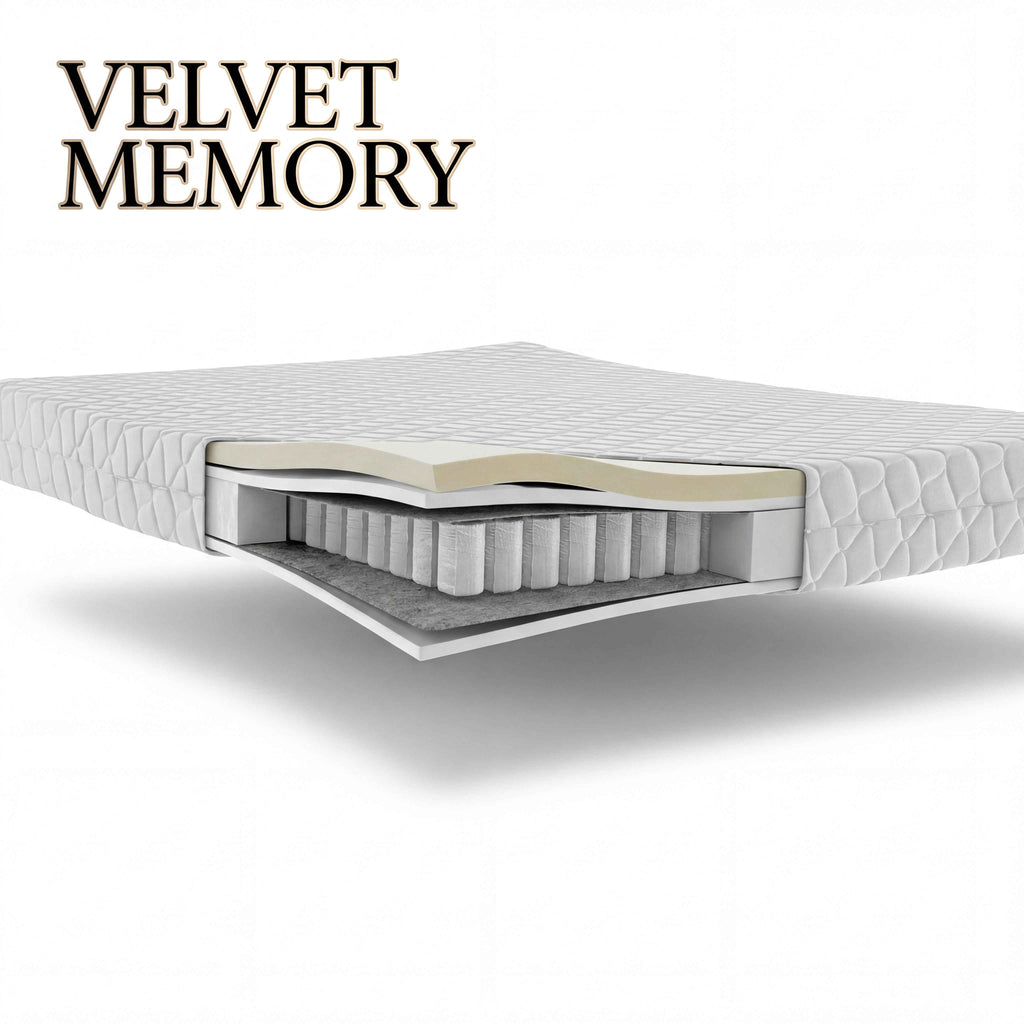 Materac VELVET MEMORY kieszeniowy Multipocket z pianką VISCO H1/H2, 21 cm
