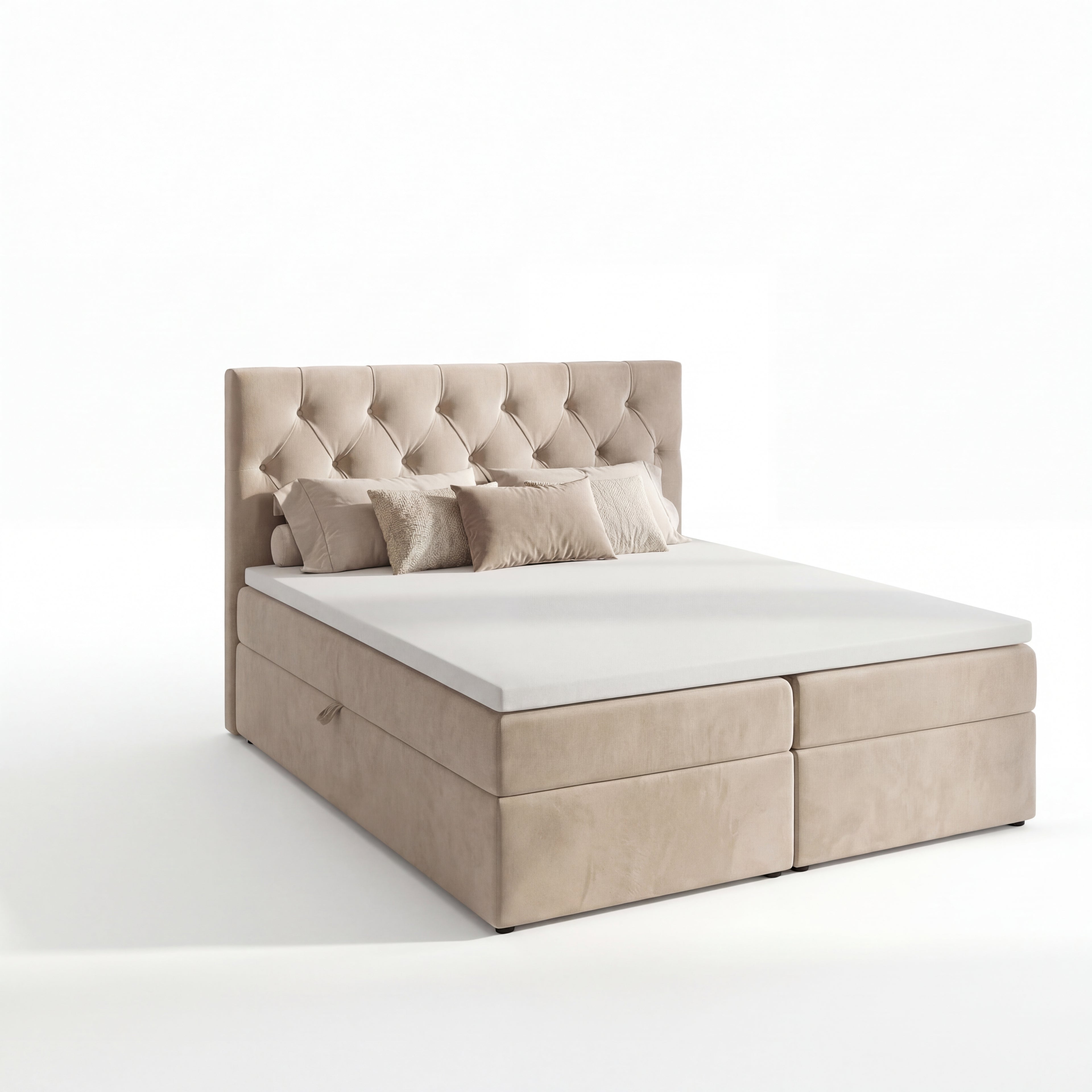 Łóżko kontynentalne TALI BIS 120x200 Velutti Beż – komfortowe łóżko jednoosobowe